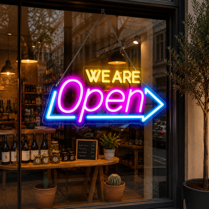 We Are Open LED Neon Sign Home Wall Art - 01 Original Product Image