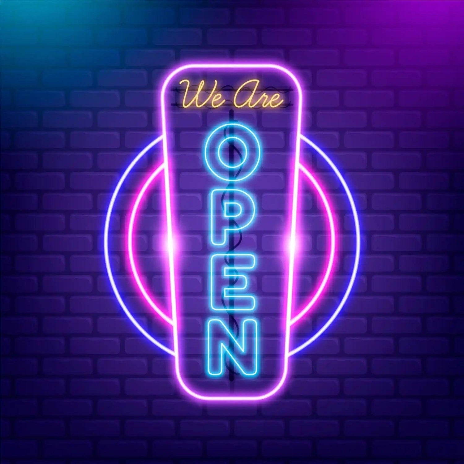 We Are Open Led Neon Sign Yellow Blue Pink Business Decor | Shineneon