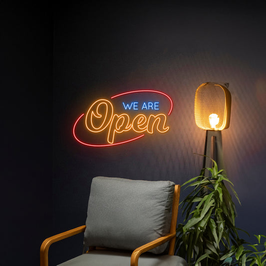 We Are Open Led Sign Custom Text Neon Light