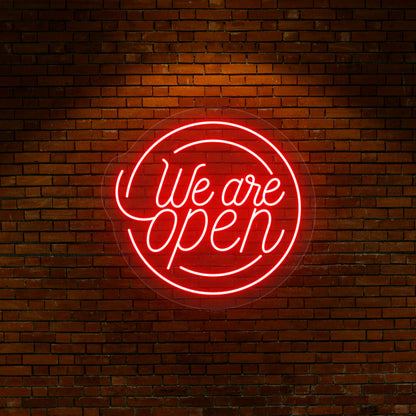 We Are Open Round Led Neon Sign | Shineneon