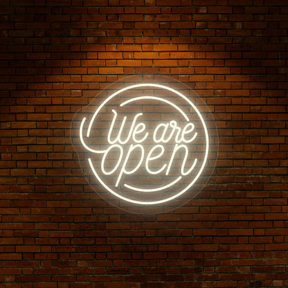 We Are Open Round Led Neon Sign | Shineneon