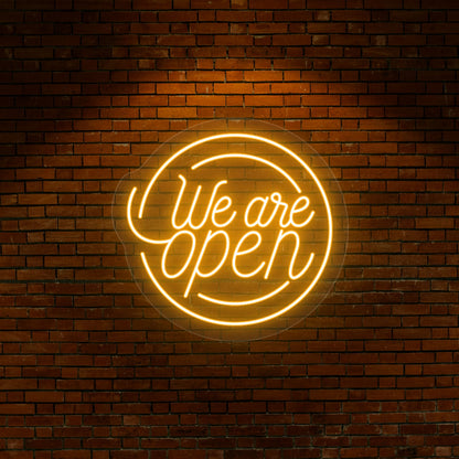 We Are Open Round Led Neon Sign | Shineneon