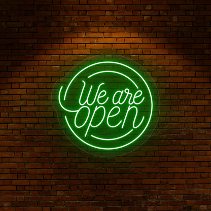 We Are Open Round Led Neon Sign | Shineneon