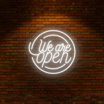 We Are Open Round Led Neon Sign | Shineneon