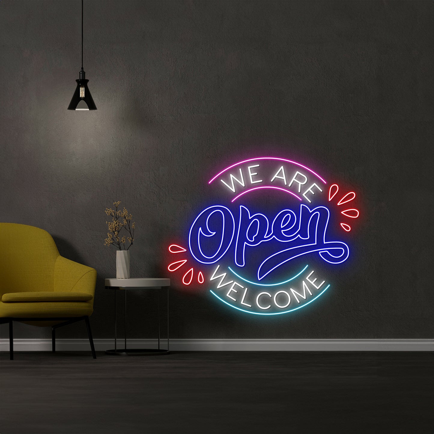 We Are Open Welcome Neon Sign