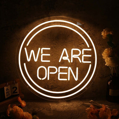 We Are Open White Led Neon Sign | Shineneon