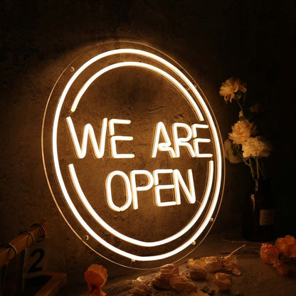 We Are Open White Led Neon Sign | Shineneon