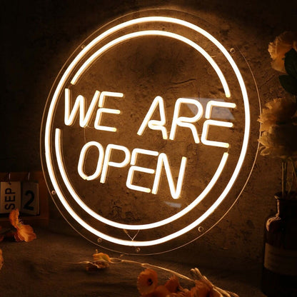 We Are Open White Led Neon Sign | Shineneon