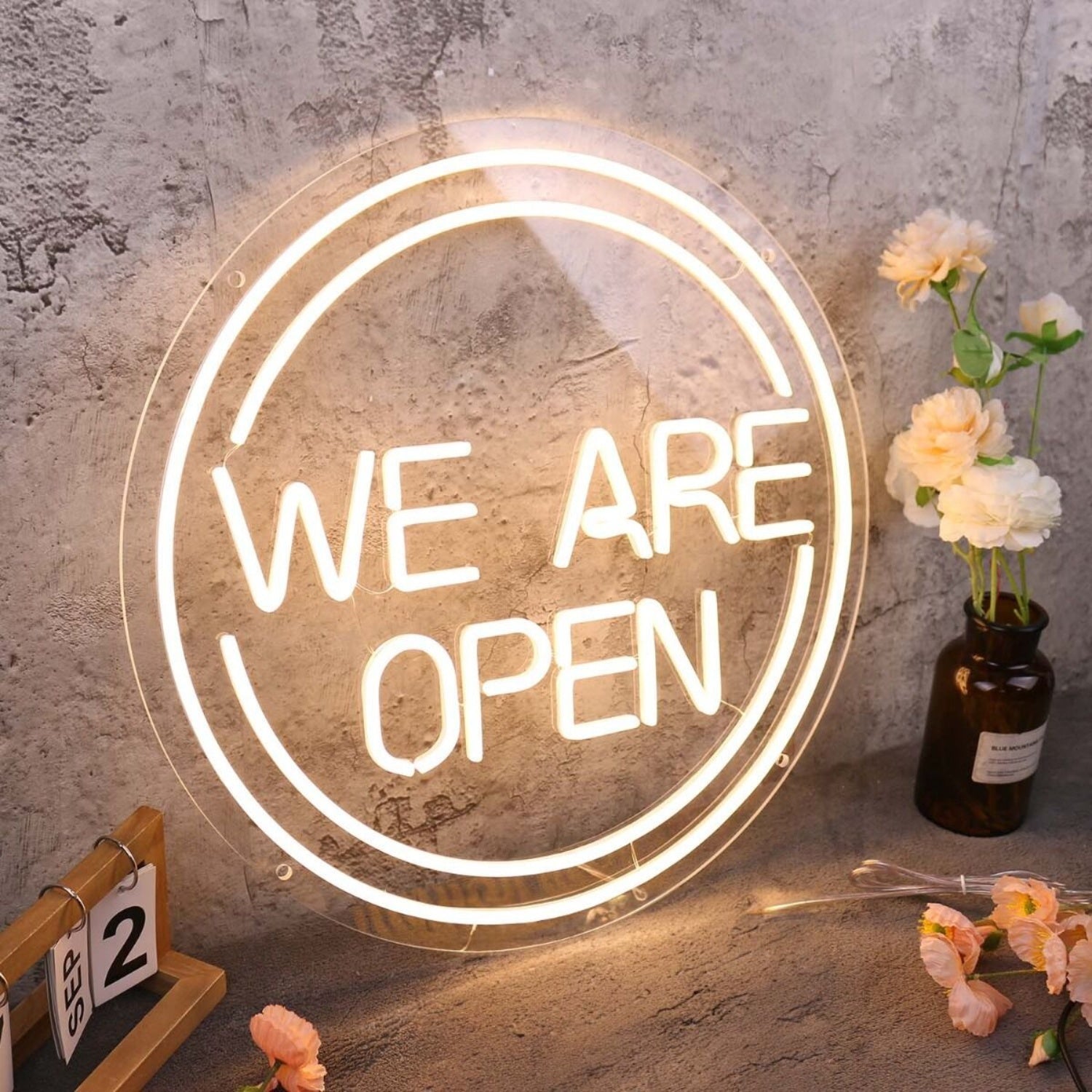 We Are Open White Led Neon Sign | Shineneon