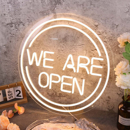 We Are Open White Led Neon Sign | Shineneon