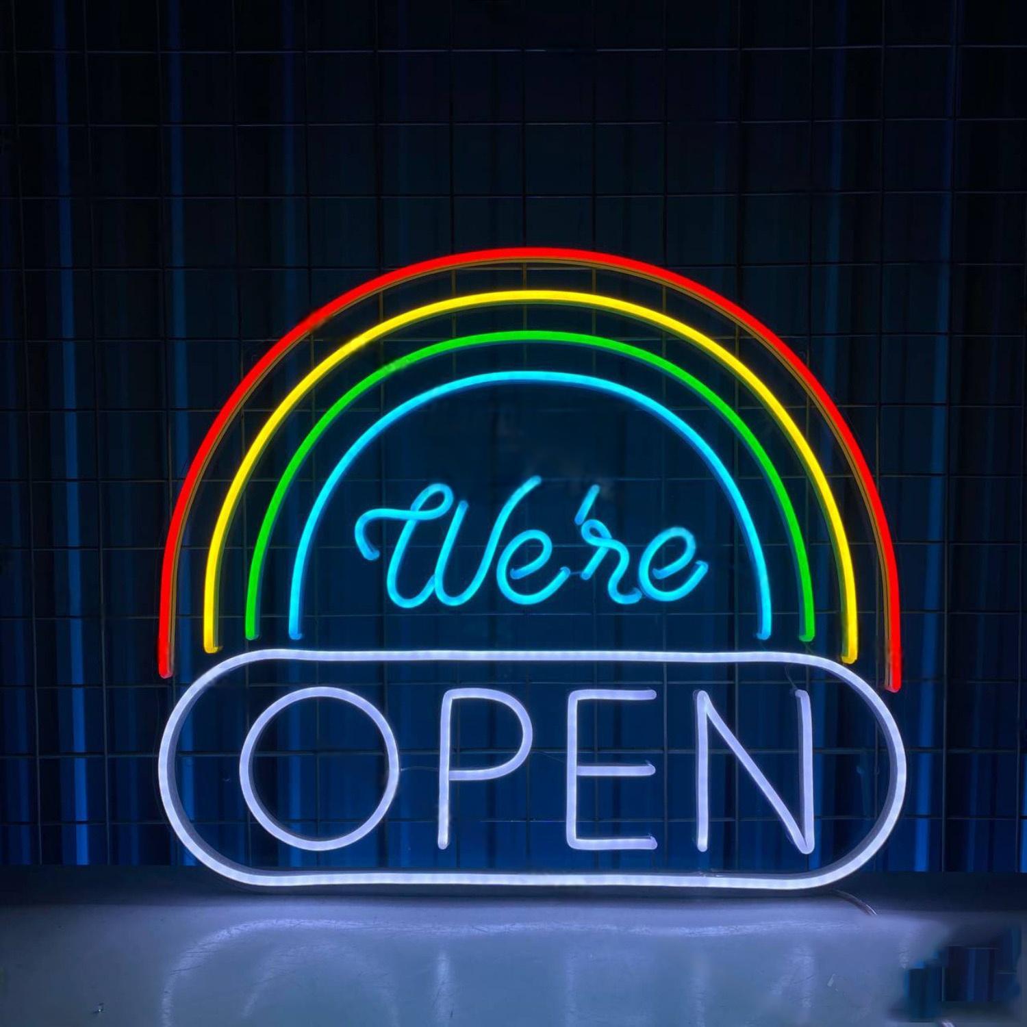 We Are Rainbow Open Led Neon Sign We Are Open Led Neon Sign | Shineneon
