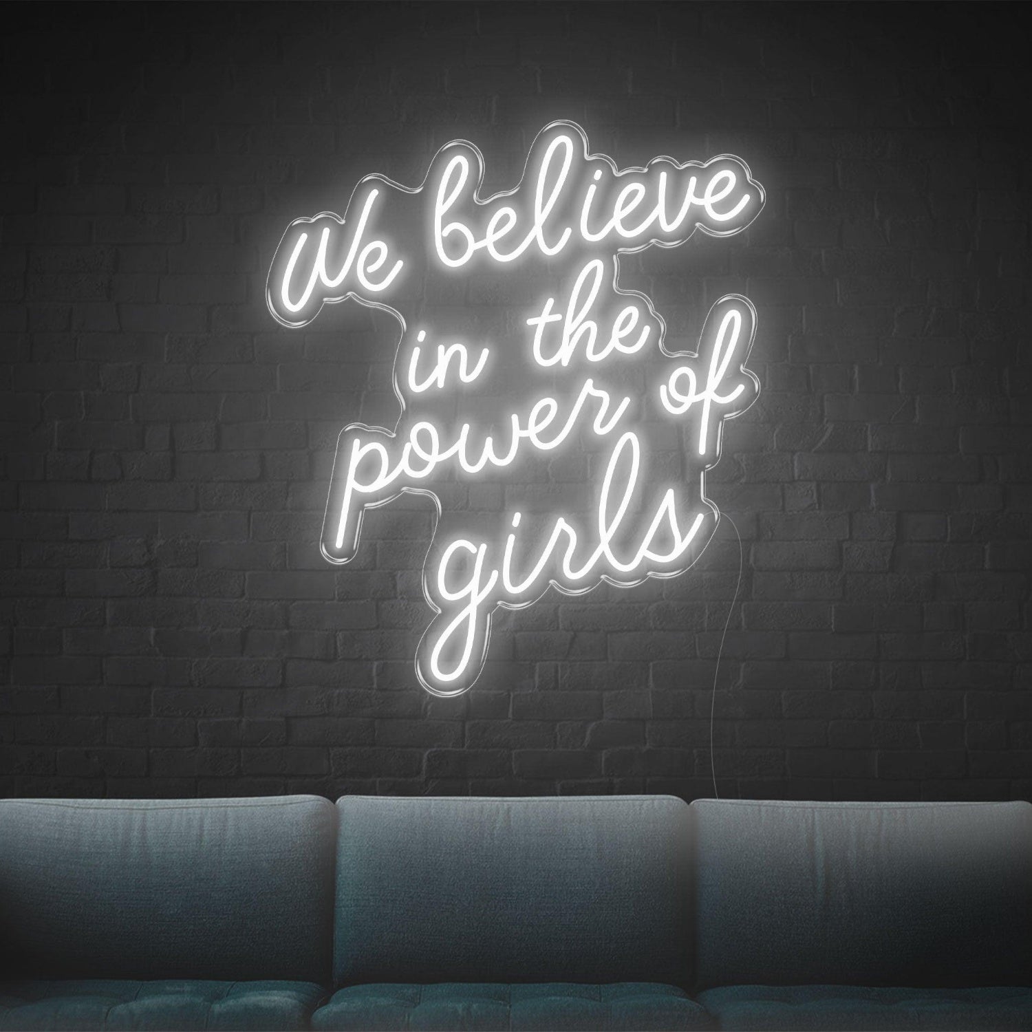 We Believe In The Power Of Girls Blue Led Neon Sign For Feminine Spaces | Shineneon