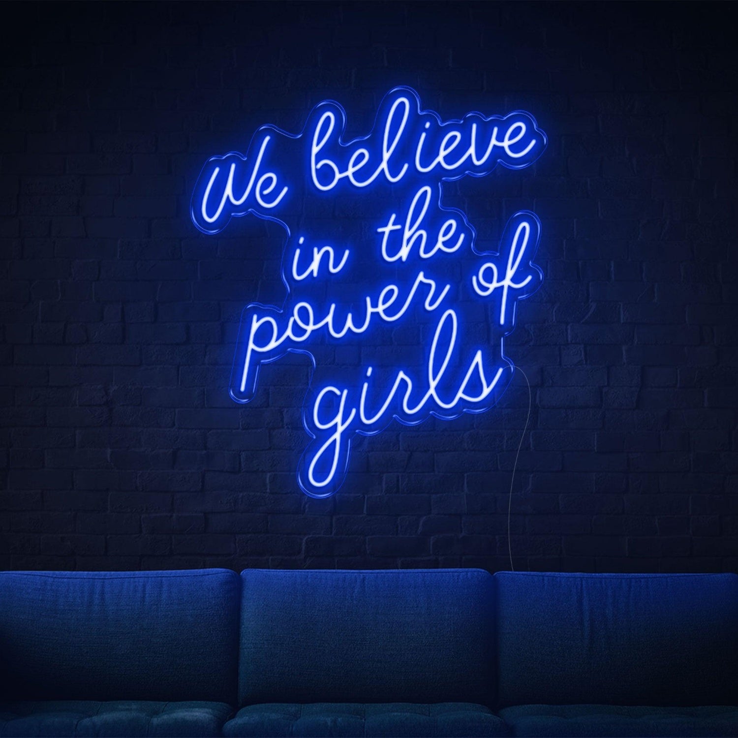 We Believe In The Power Of Girls Blue Led Neon Sign For Feminine Spaces | Shineneon