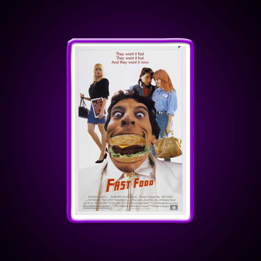 We Love Fast Food Led Neon Sign For Burger Place Wall Art Rgb Color