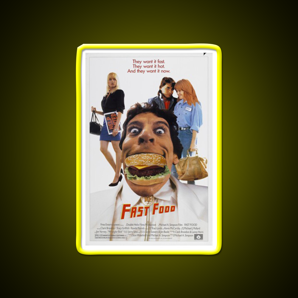 We Love Fast Food Led Neon Sign For Burger Place Wall Art Rgb Color