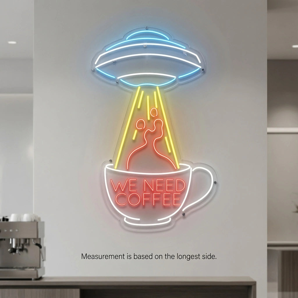 We Need Coffee Wall Decor LED Neon Sign - 04 Size Image