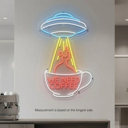 We Need Coffee Wall Decor LED Neon Sign - 04 Size Image