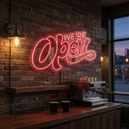 We Re Open Business LED Neon Sign - 03 Real Lifestyle Scene