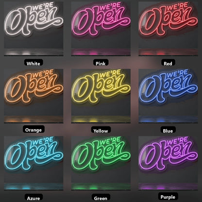 We Re Open Business LED Neon Sign - 05 Color Grid