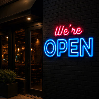 We Re Open LED Neon Sign high-converting product image