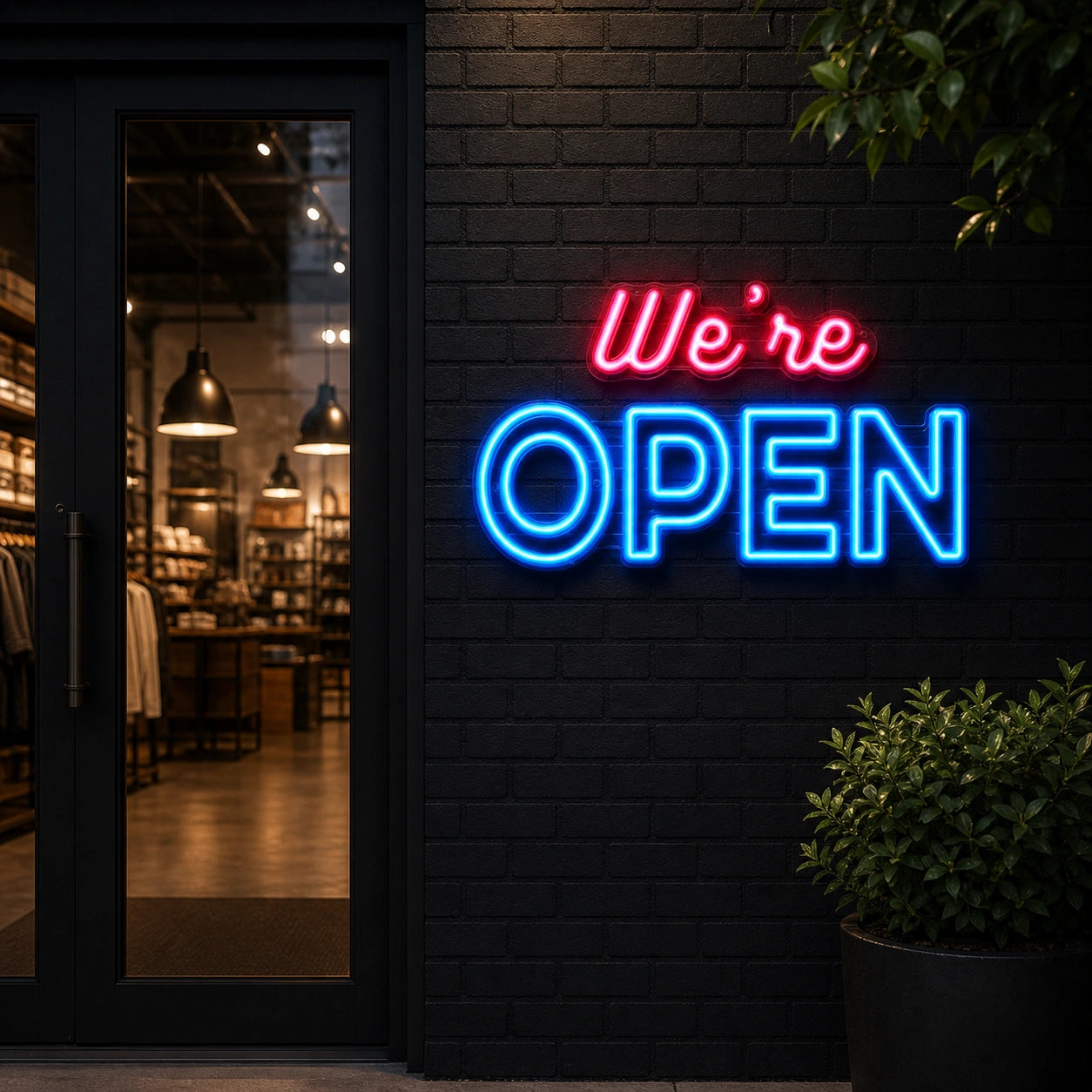 We Re Open LED Neon Sign size image