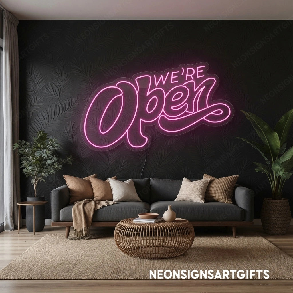 We Re Open Wall Decor LED Neon Sign - 03 Real Lifestyle Scene