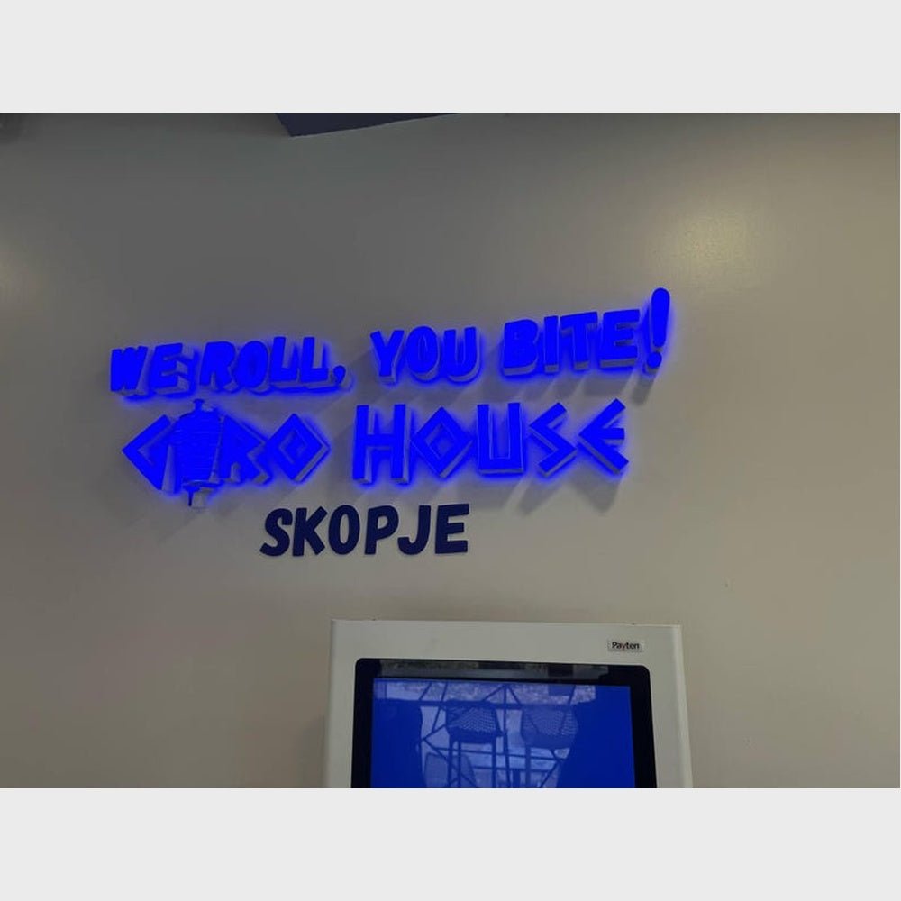 We Roll You Bite Giro House 3D Frontlit And Backlit Channel Letter Led Light Sign - Shineneon