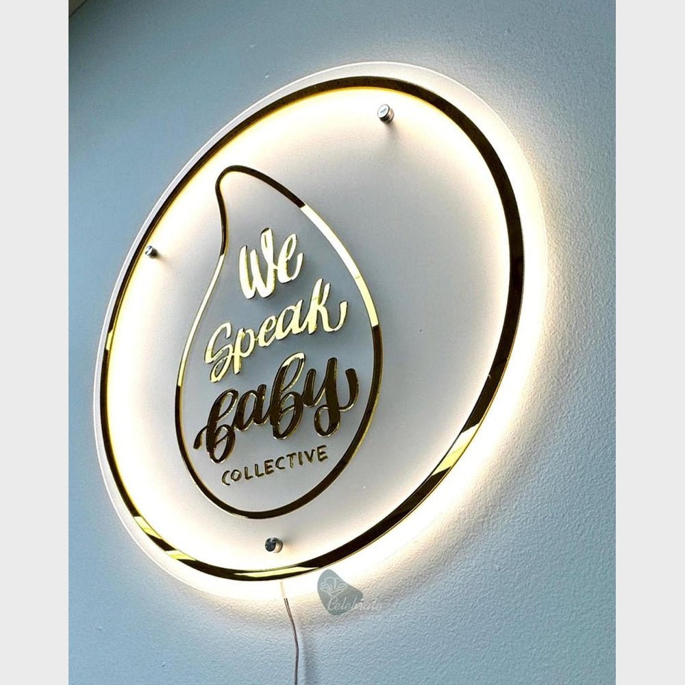 We Speak Baby Acrylic Business Logo Sign - Shineneon