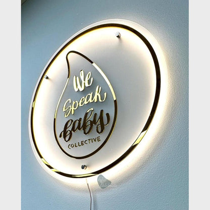 We Speak Baby Acrylic Business Logo Sign - Shineneon