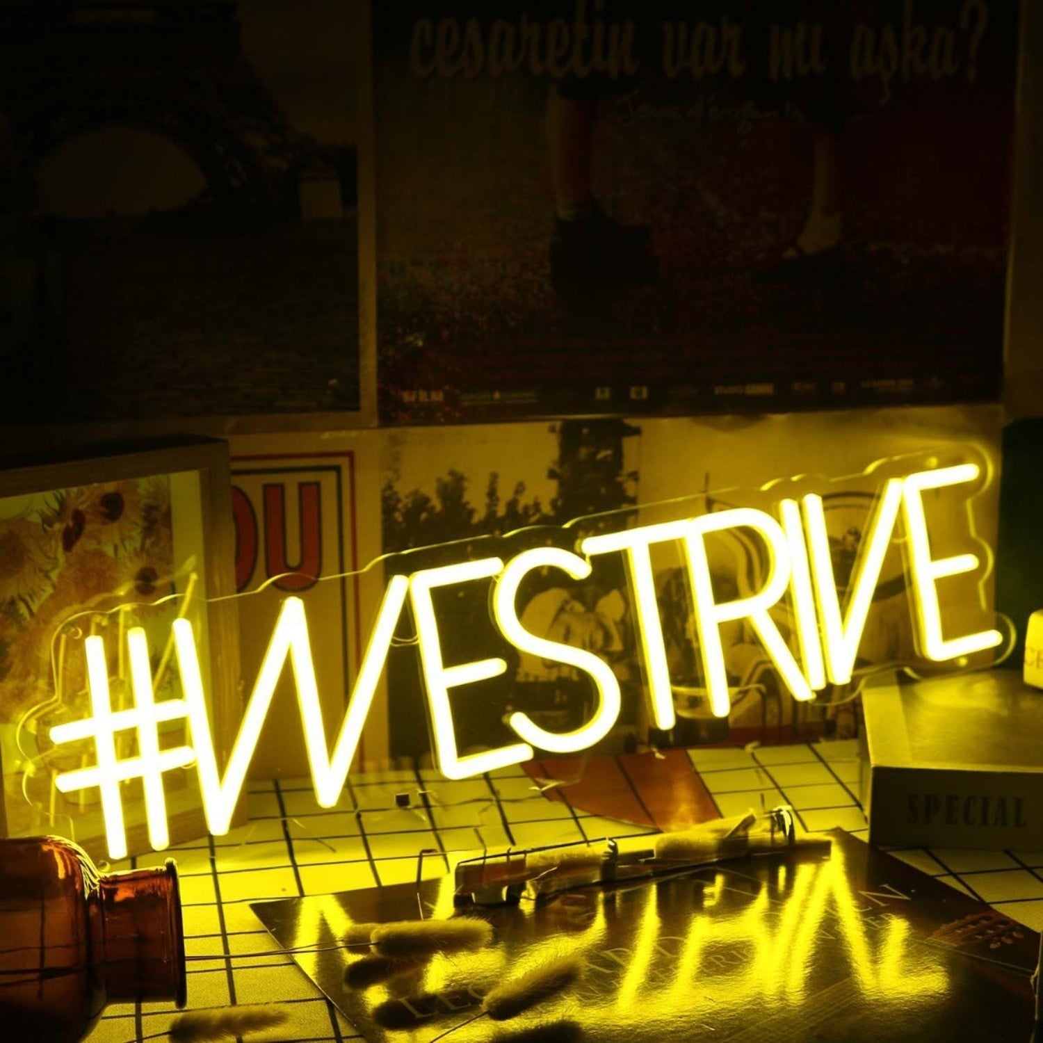 We Strive Yellow Led Neon Sign - Shineneon