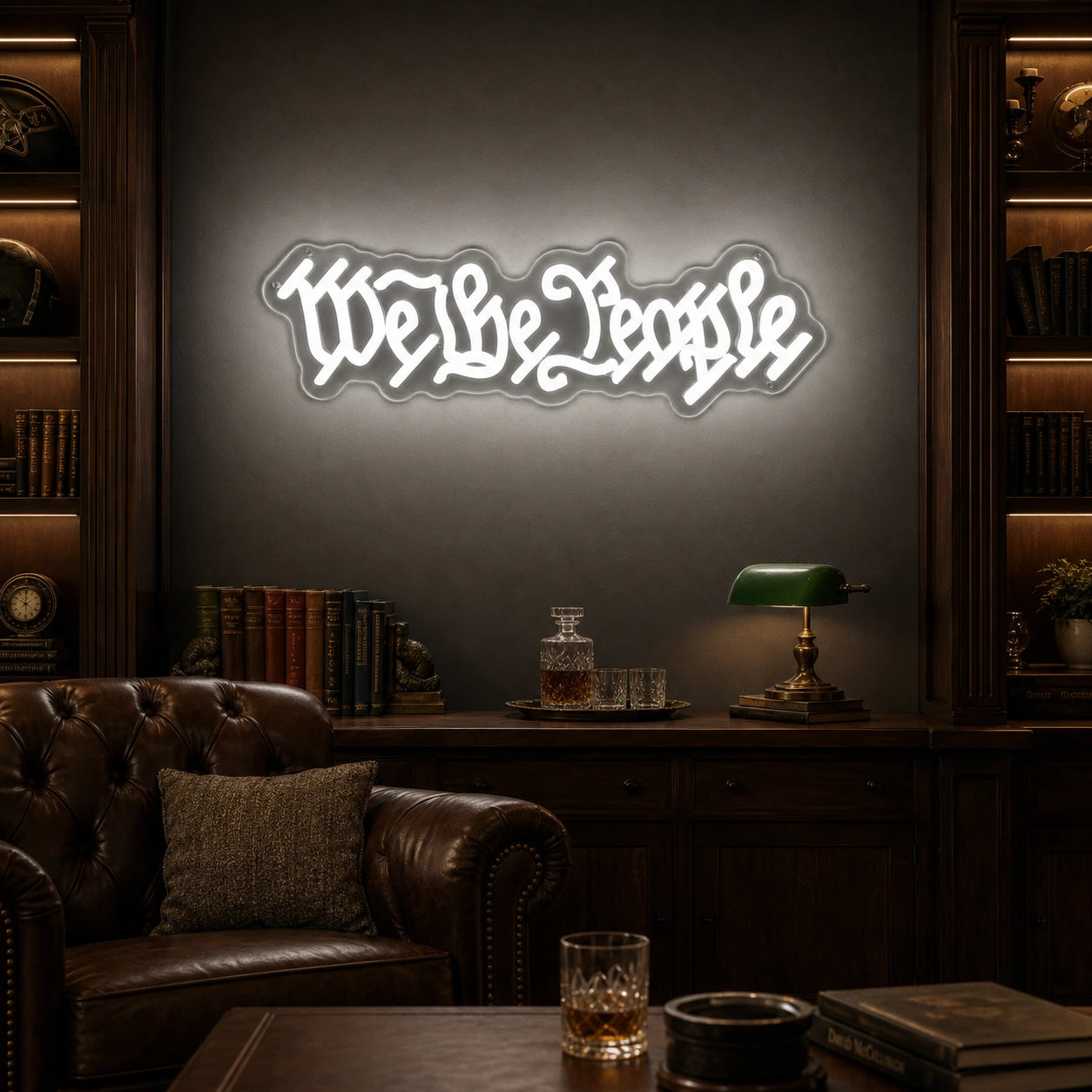 We The People LED Neon Sign real lifestyle scene