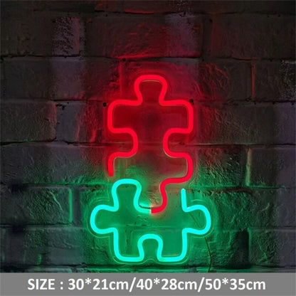 Wedding Birthday Bash Jigsaw Puzzle Led Neon Sign - Shineneon