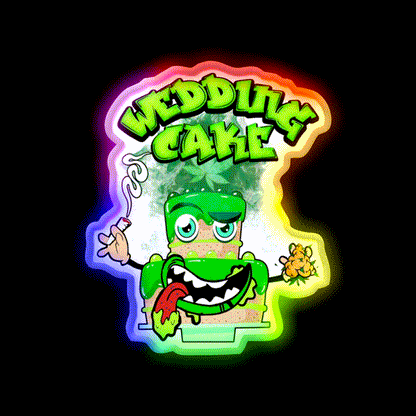 Wedding Cake Strain Package Hemp Inspired Green Leaf Led Neon Sign Rgb Color