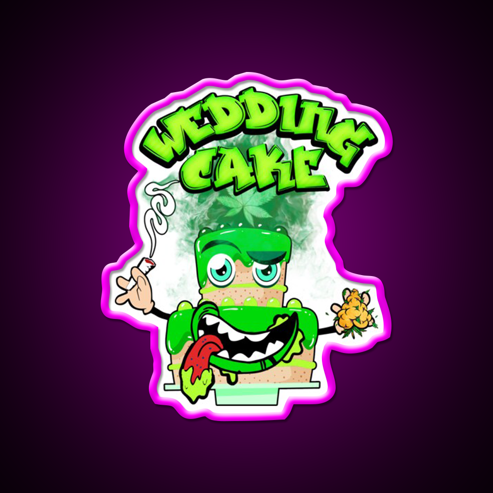 Wedding Cake Strain Package Hemp Inspired Green Leaf Led Neon Sign Rgb Color