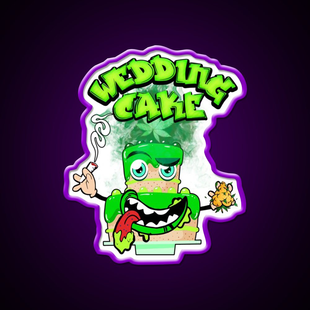 Wedding Cake Strain Package Hemp Inspired Green Leaf Led Neon Sign Rgb Color