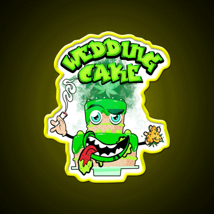 Wedding Cake Strain Package Hemp Inspired Green Leaf Led Neon Sign Rgb Color