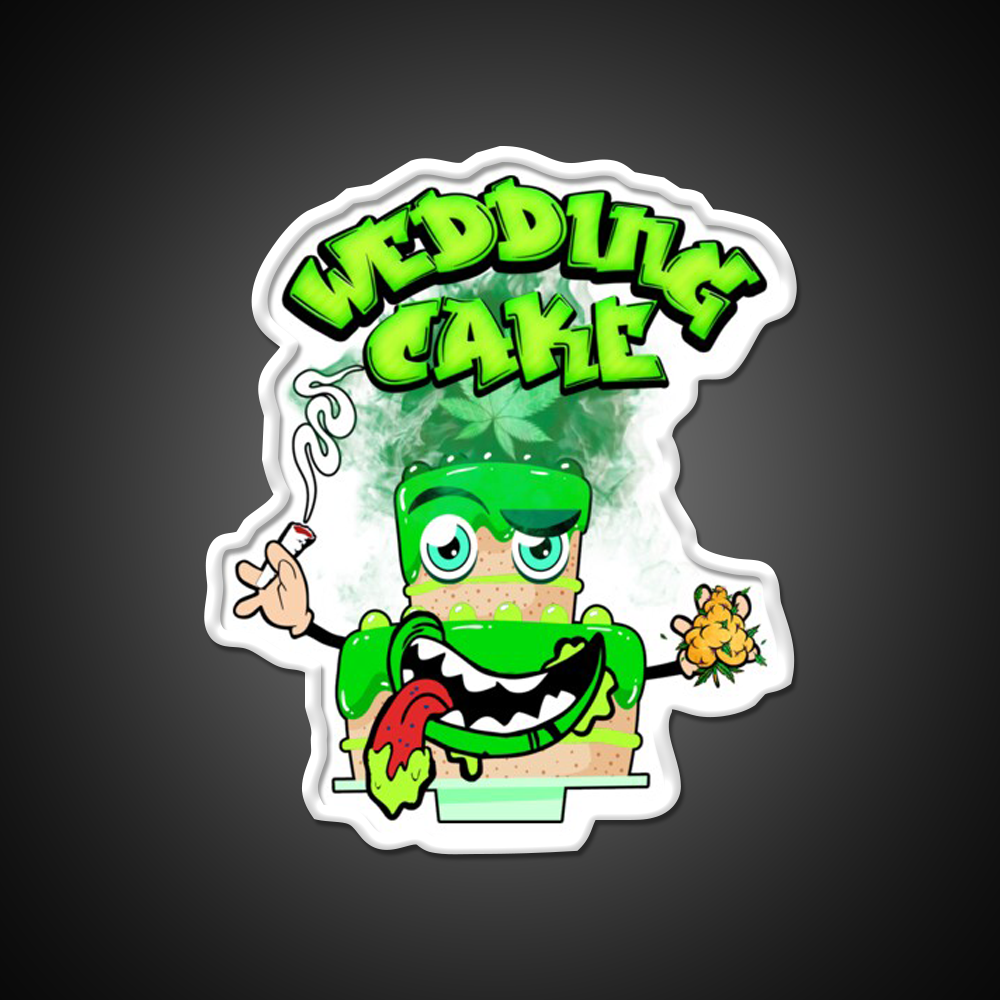 Wedding Cake Strain Package Hemp Inspired Green Leaf Led Neon Sign Rgb Color