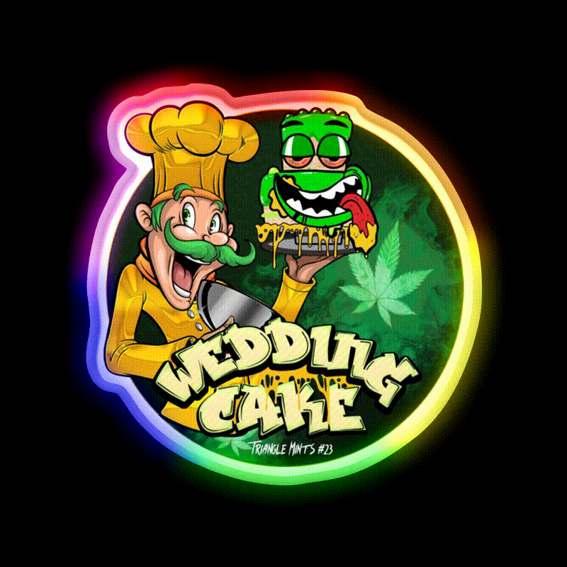 Wedding Cake Triangle Mints 23 Strain Green Leaf Led Neon Sign Rgb Color