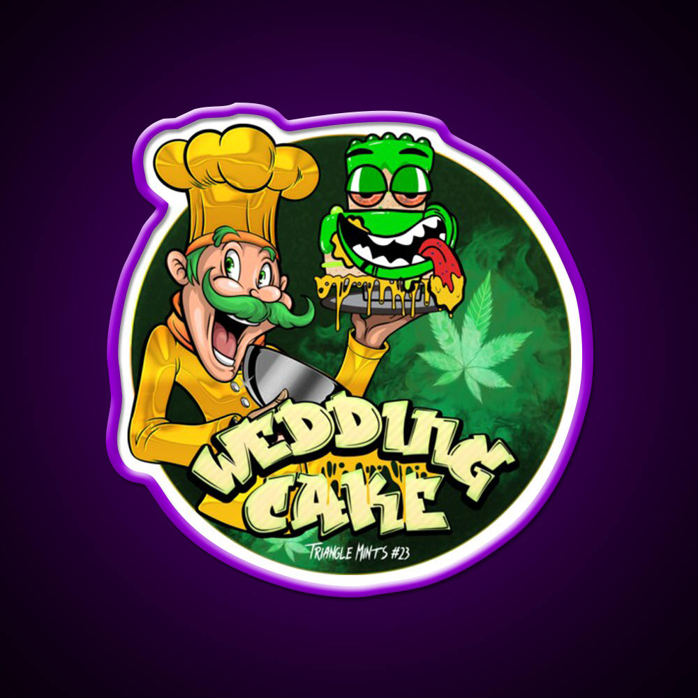 Wedding Cake Triangle Mints 23 Strain Green Leaf Led Neon Sign Rgb Color