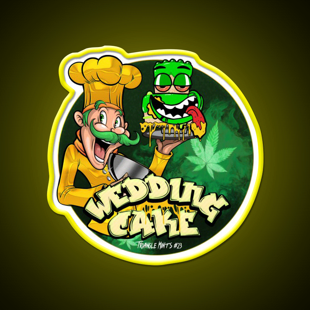 Wedding Cake Triangle Mints 23 Strain Green Leaf Led Neon Sign Rgb Color