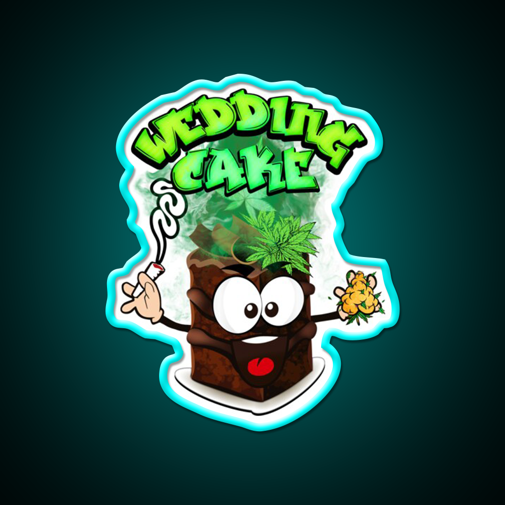 Wedding Cake Weed Strain Package Hemp Inspired Green Leaf Led Neon Sign Rgb Color