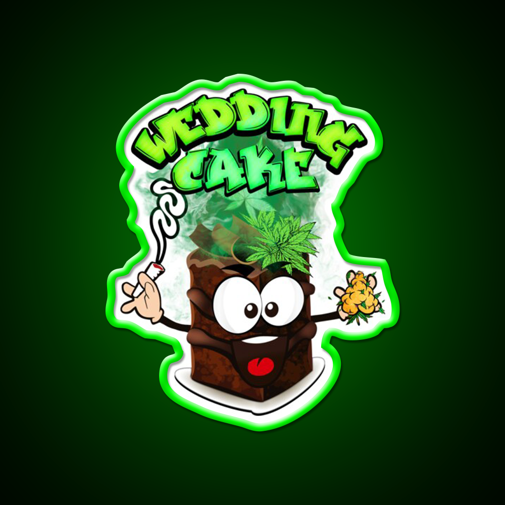 Wedding Cake Weed Strain Package Hemp Inspired Green Leaf Led Neon Sign Rgb Color