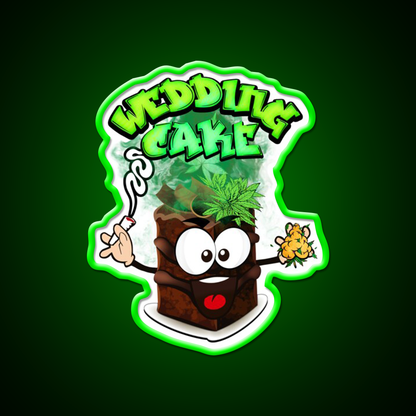 Wedding Cake Weed Strain Package Hemp Inspired Green Leaf Led Neon Sign Rgb Color