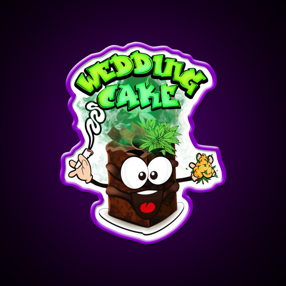 Wedding Cake Weed Strain Package Hemp Inspired Green Leaf Led Neon Sign Rgb Color