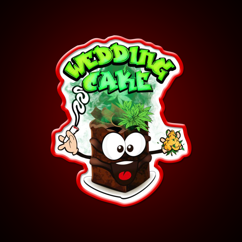 Wedding Cake Weed Strain Package Hemp Inspired Green Leaf Led Neon Sign Rgb Color