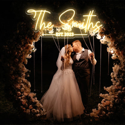 Wedding Led Neon Sign With Name And Establish Date | Shineneon