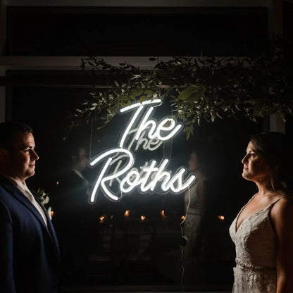 Wedding Led Neon Sign With Your Family Name Two Lines | Shineneon