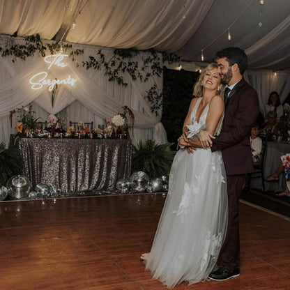 Wedding Led Neon Sign With Your Family Name Two Lines | Shineneon