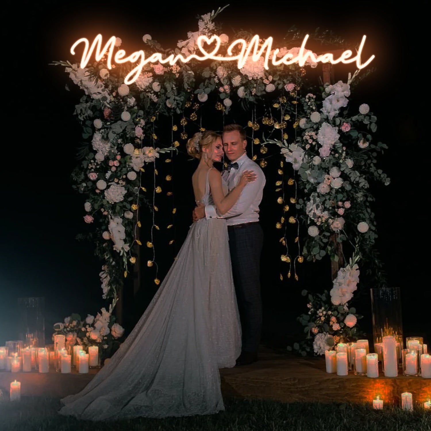 Wedding Led Neon Sign With Your First Names And Love Heart | Shineneon