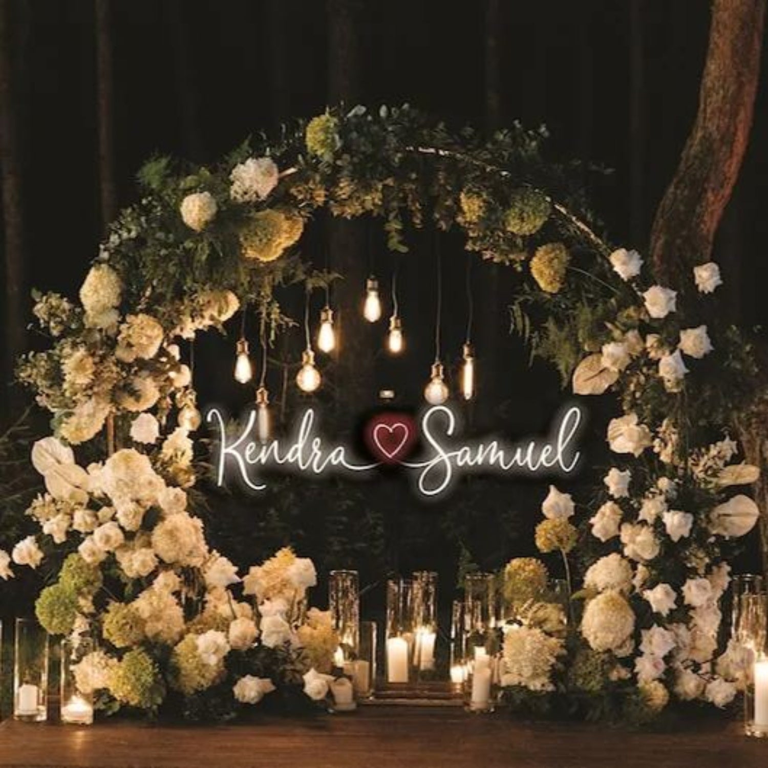 Wedding Led Neon Sign With Your First Names And Love Heart | Shineneon